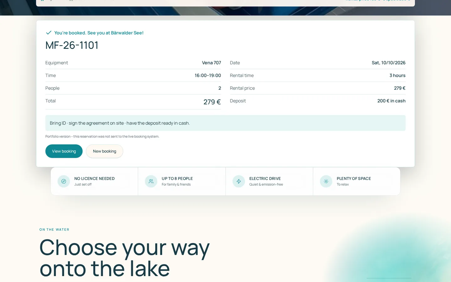 Confirm the booking