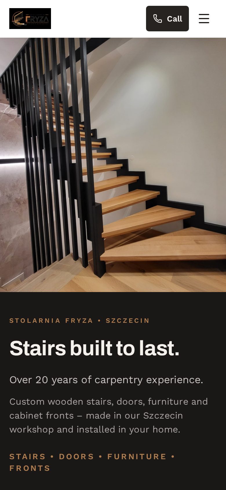 Fryza Carpentry – mobile view