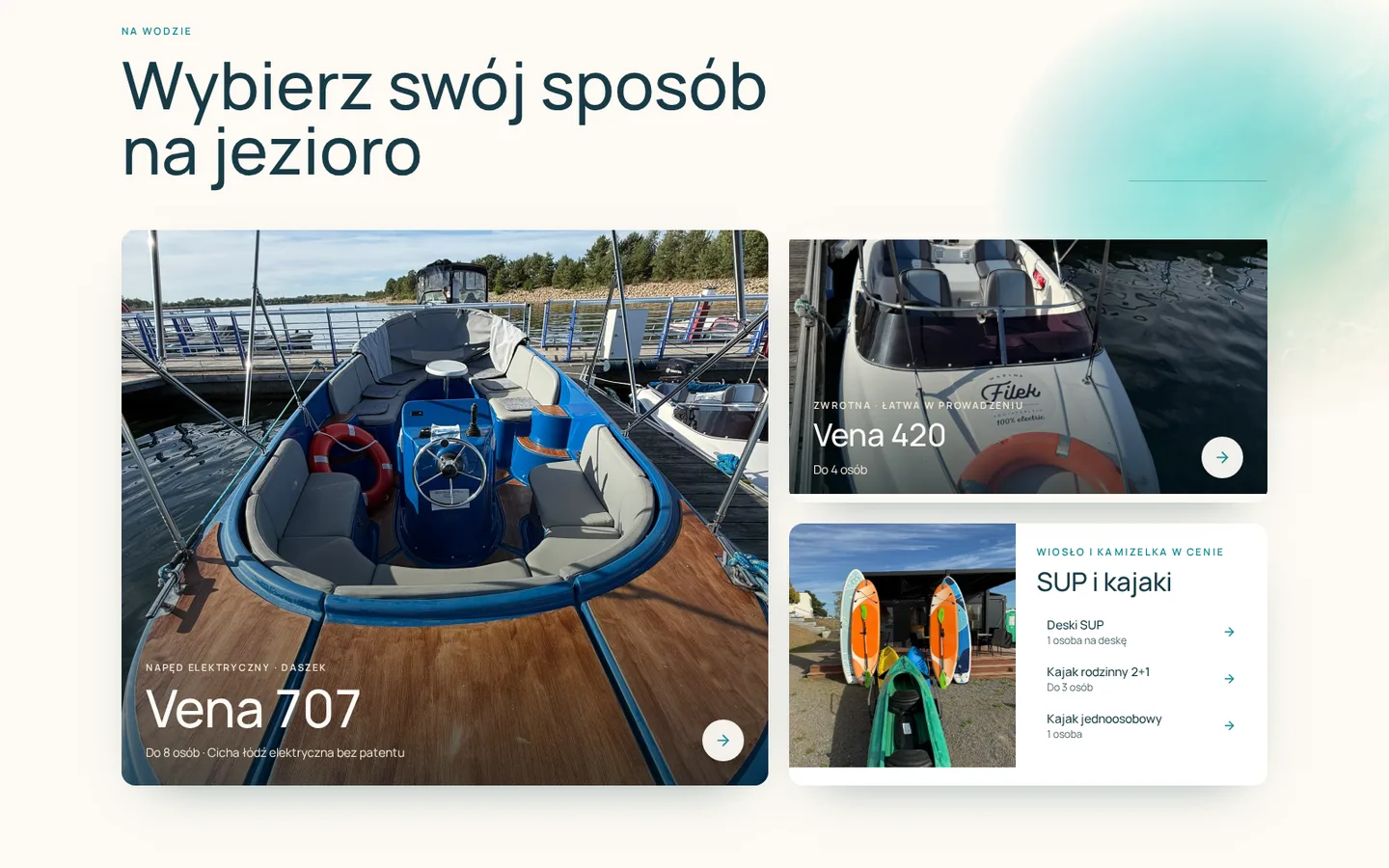 Wybór łodzi lub sprzętu